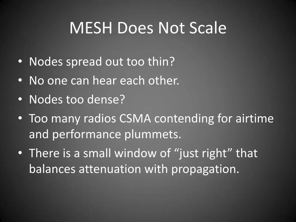 mesh does not scale