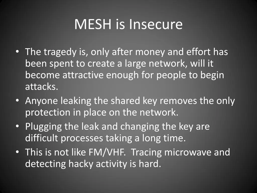 mesh is insecure