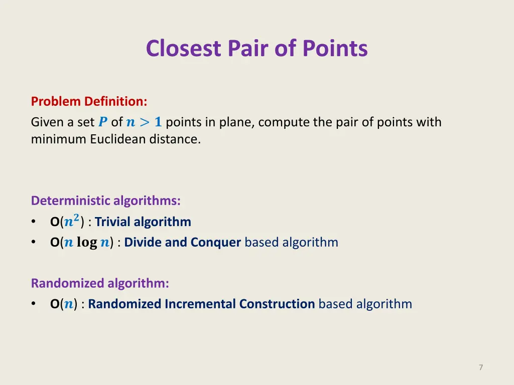 closest pair of points