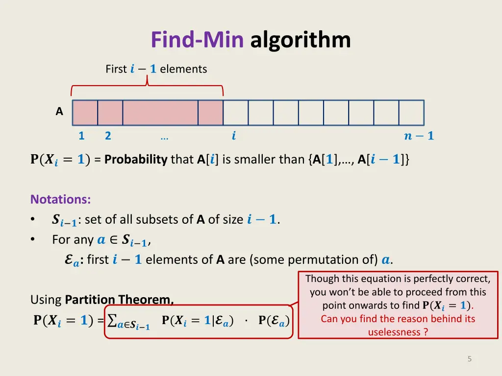 find min algorithm 1