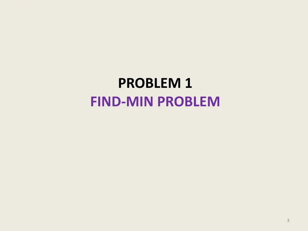 problem 1 find min problem