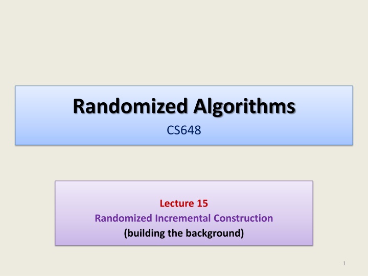 randomized algorithms cs648
