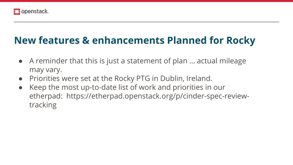 new features enhancements planned for rocky