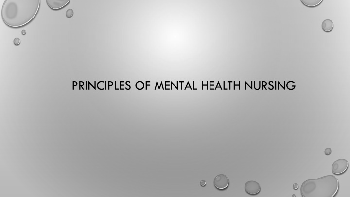 principles of mental health nursing