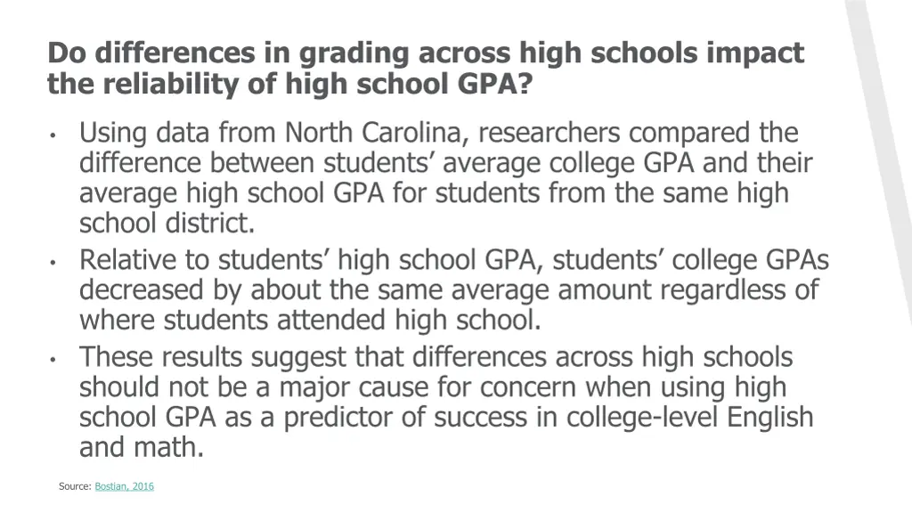 do differences in grading across high schools