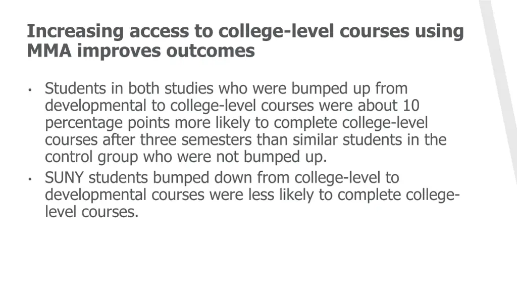 increasing access to college level courses using