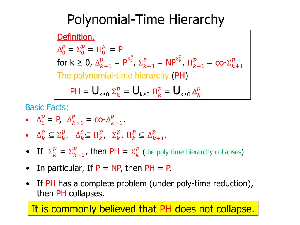 polynomial time hierarchy 11