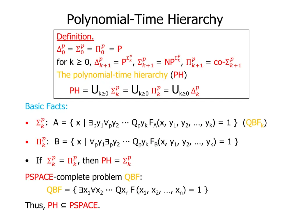 polynomial time hierarchy 17
