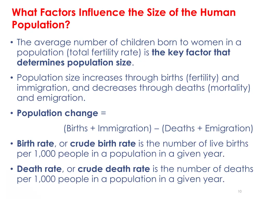 what factors influence the size of the human