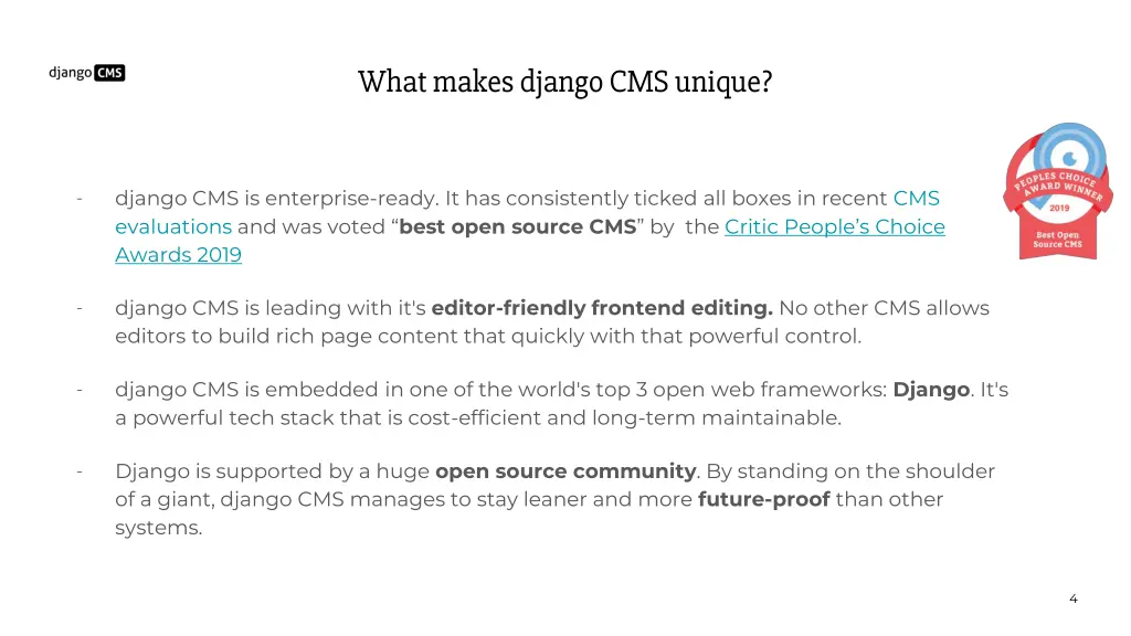 what makes django cms unique