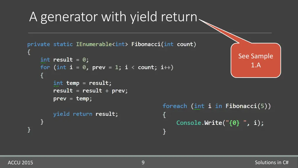 a generator with yield return