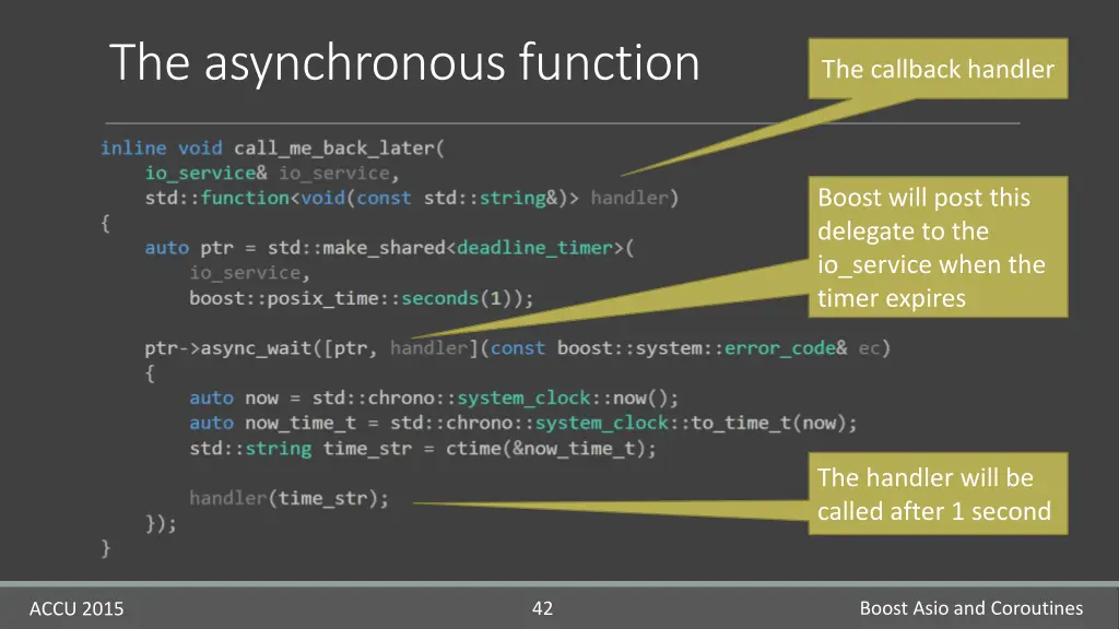 the asynchronous function