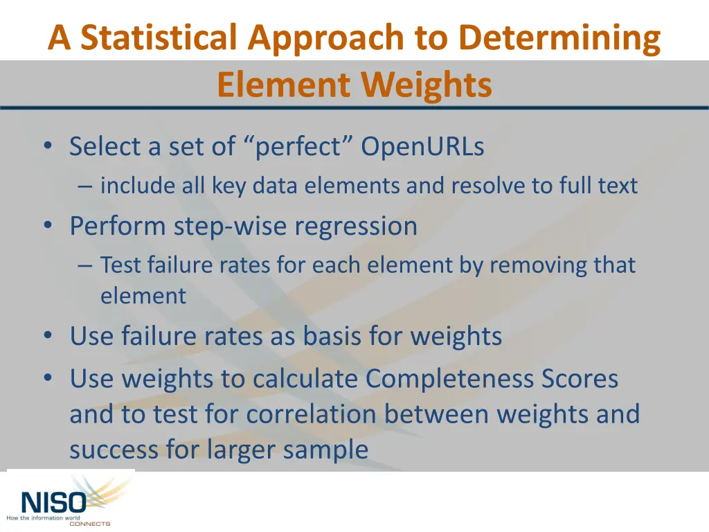 a statistical approach to determining element