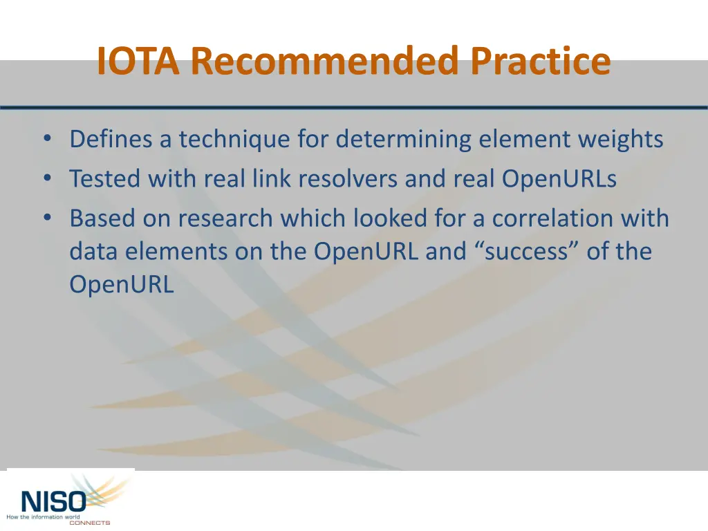 iota recommended practice