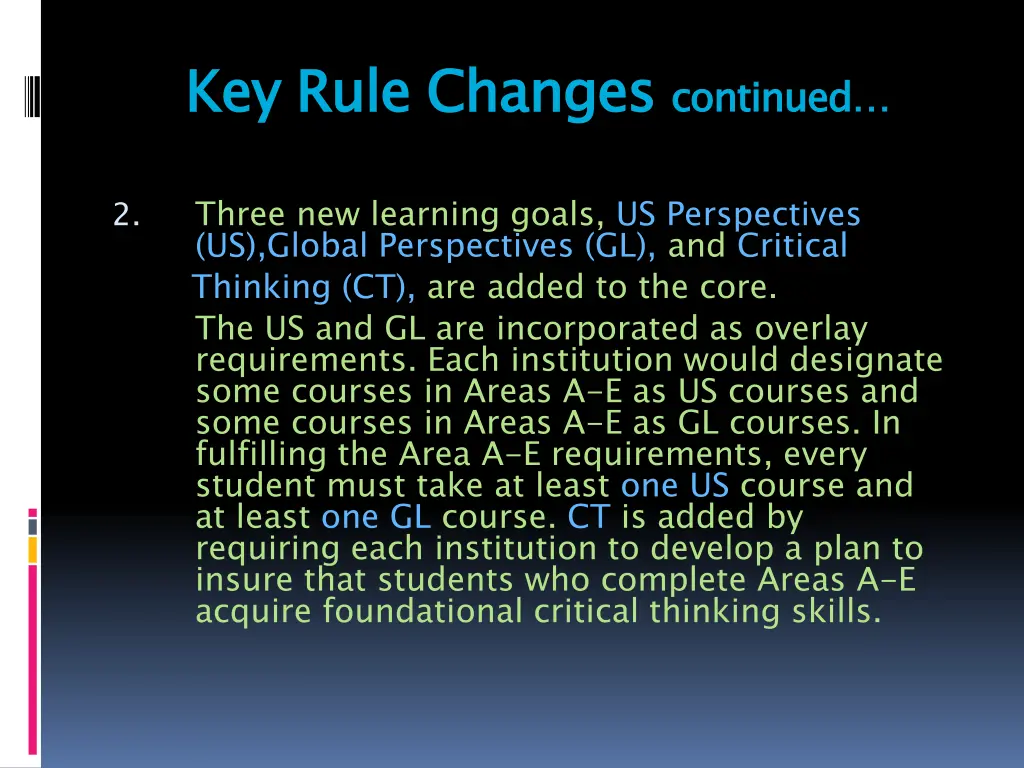 key rule changes