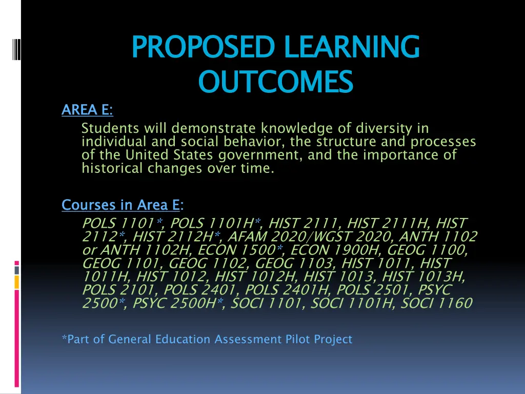 proposed learning outcomes 2