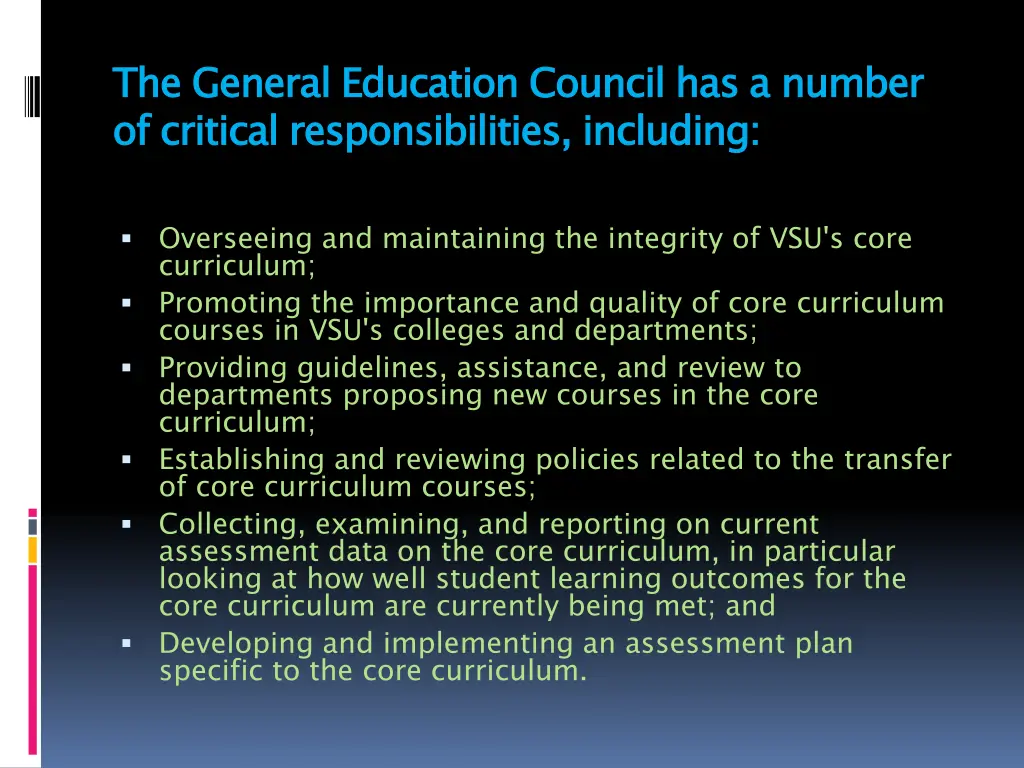 the general education council has a number