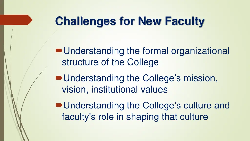 challenges for new faculty
