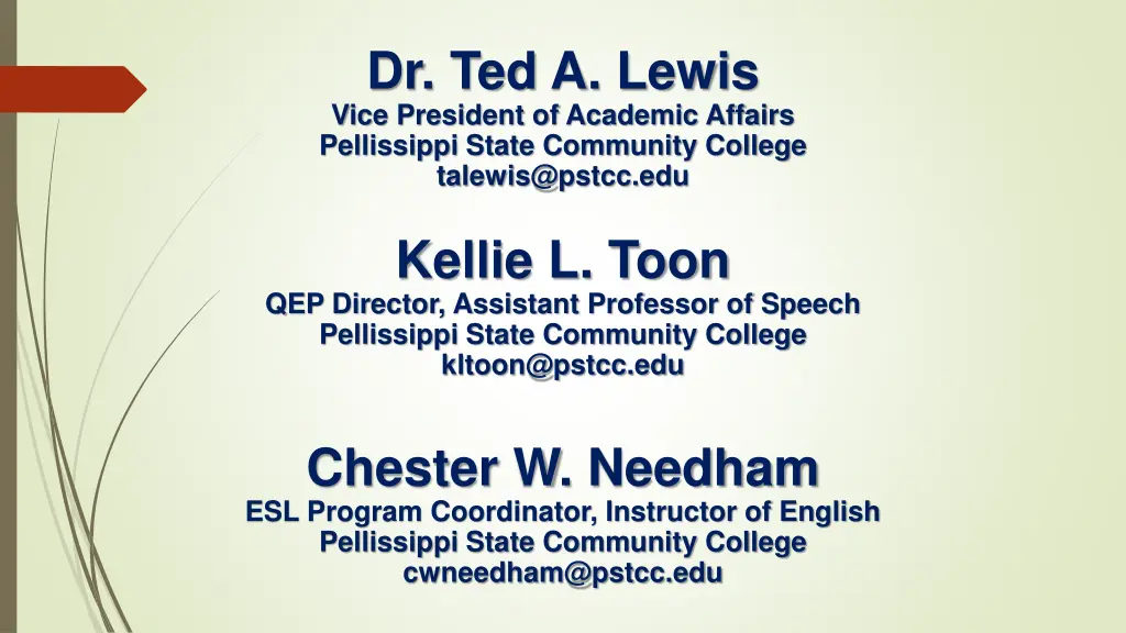 dr ted a lewis vice president of academic affairs