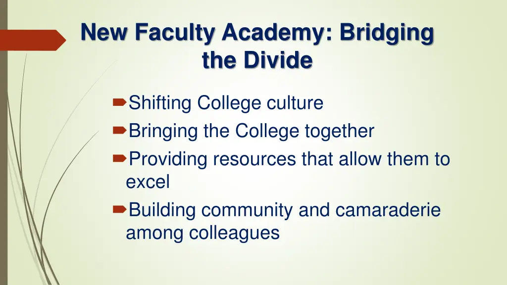 new faculty academy bridging the divide