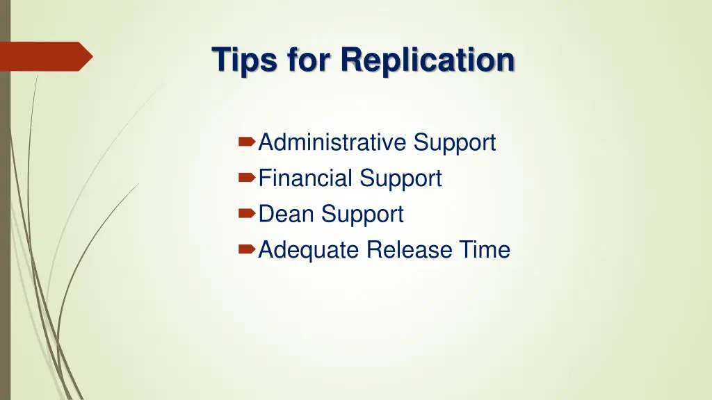 tips for replication