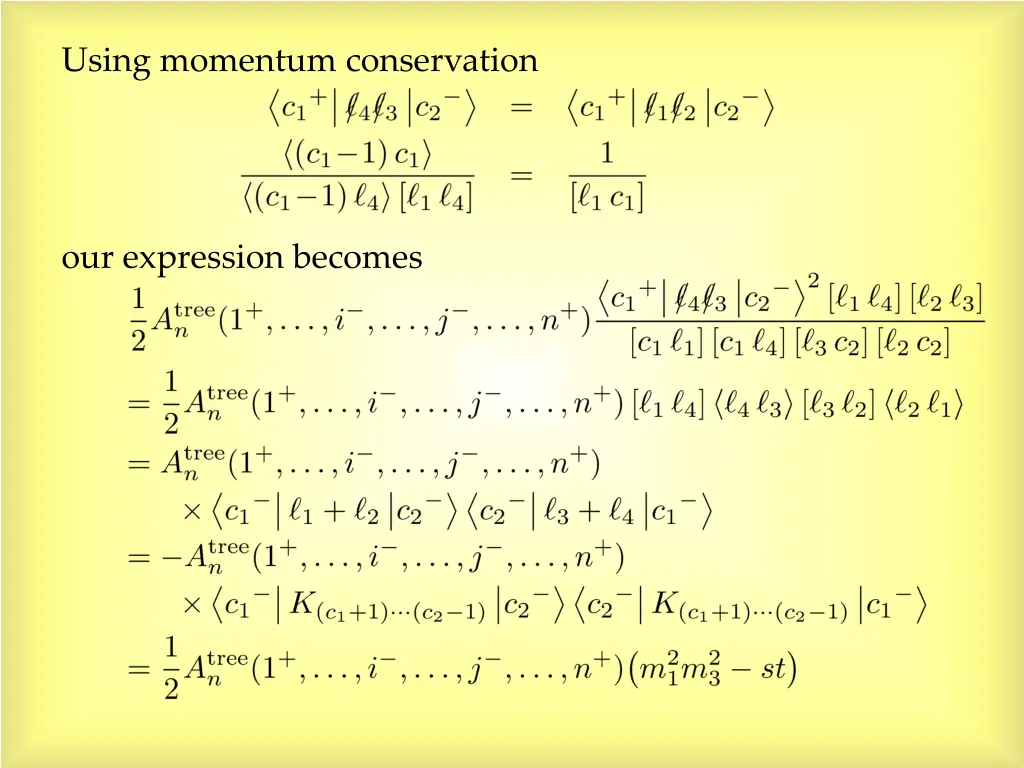using momentum conservation