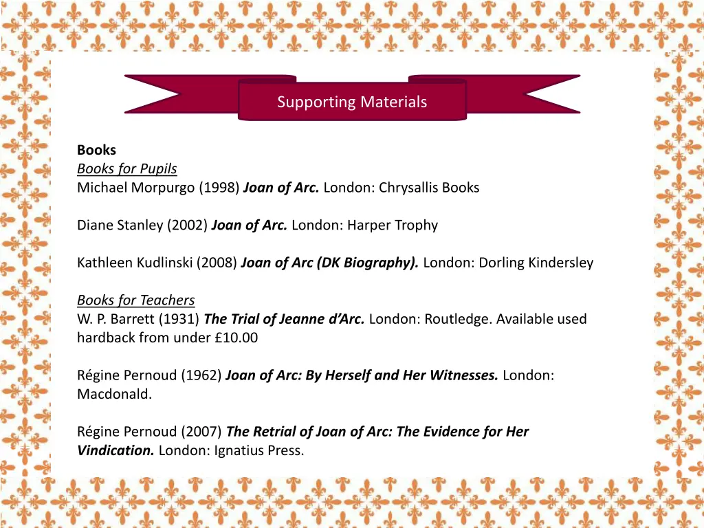 supporting materials