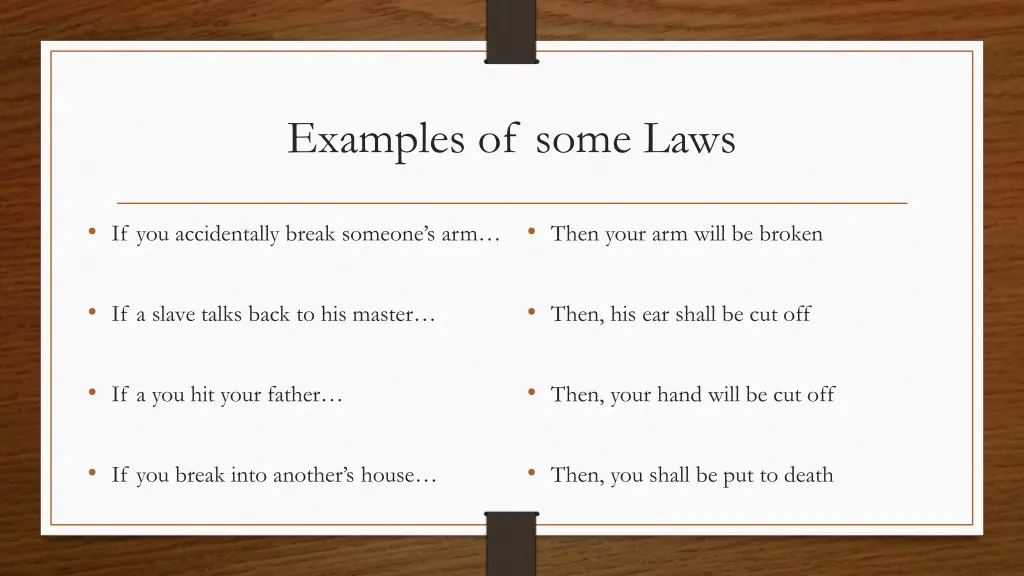 examples of some laws