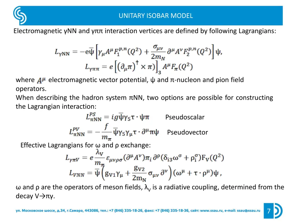 unitary isobar model