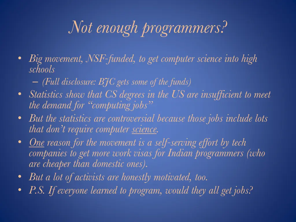 not enough programmers