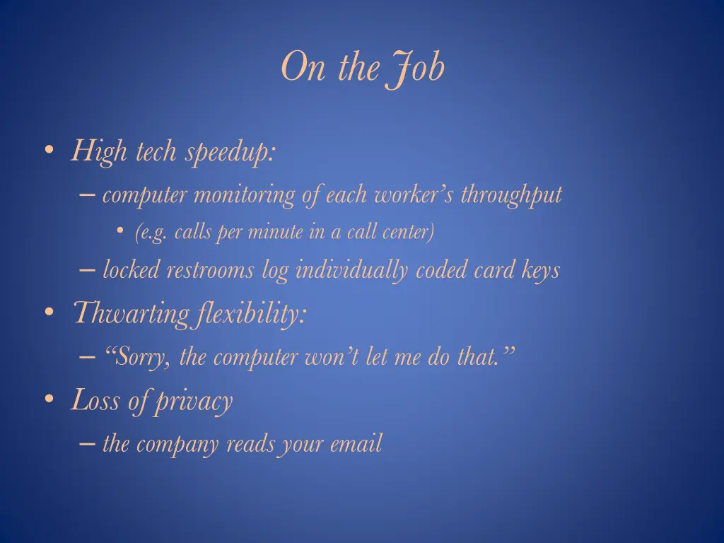 on the job