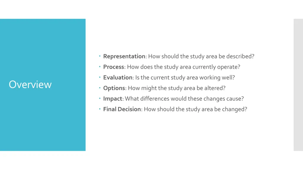 representation how should the study area