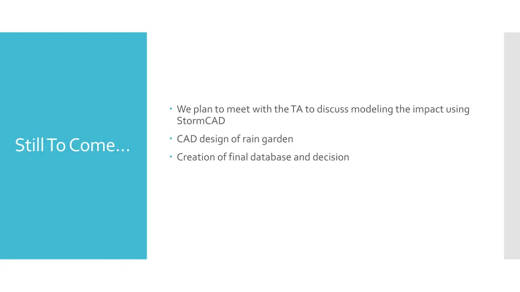 we plan to meet with the ta to discuss modeling