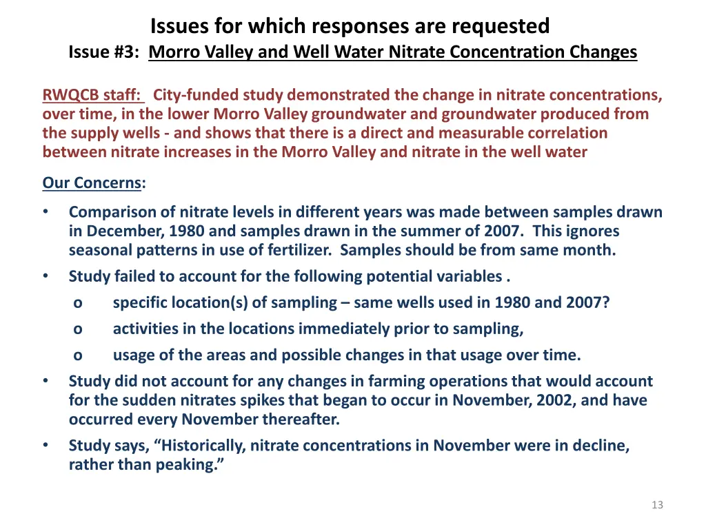 issues for which responses are requested issue 2