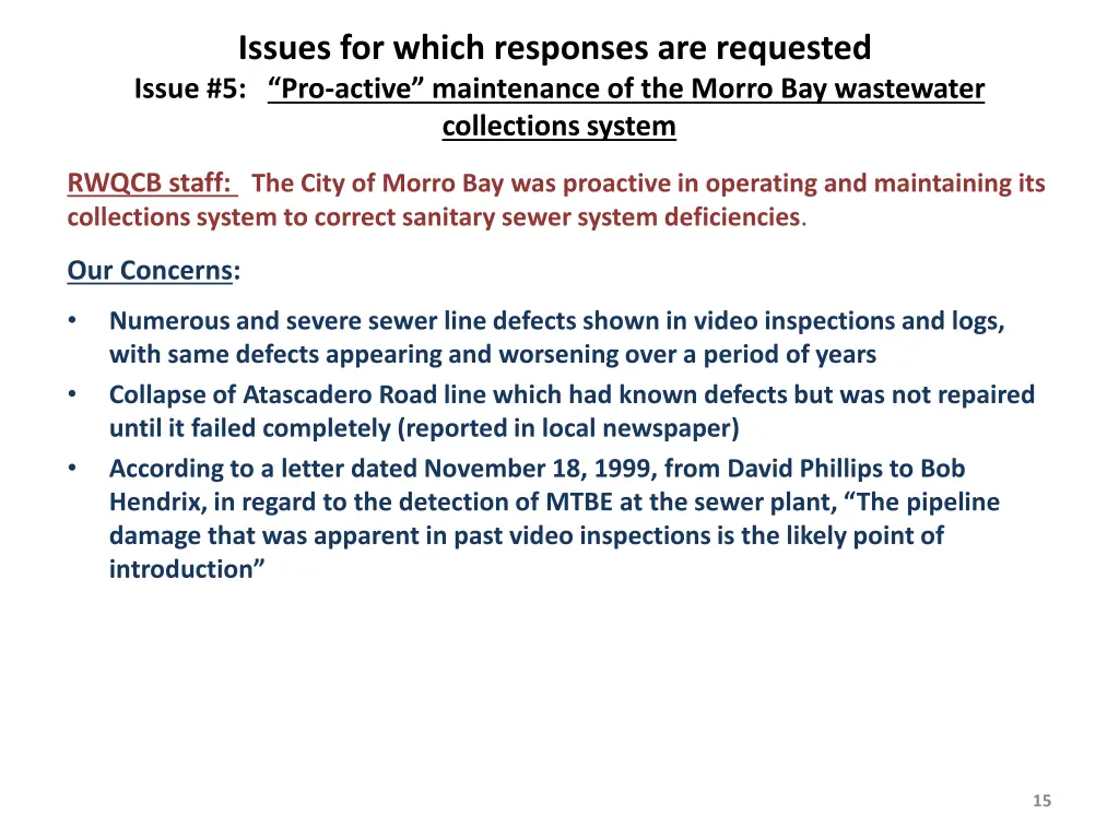issues for which responses are requested issue 4