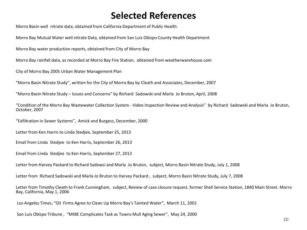 selected references