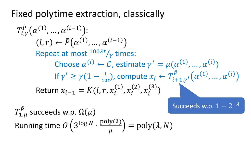 fixed polytime extraction classically