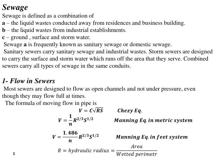 sewage sewage is defined as a combination