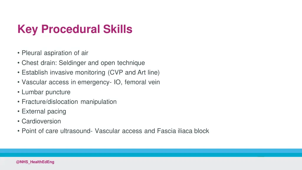 key procedural skills