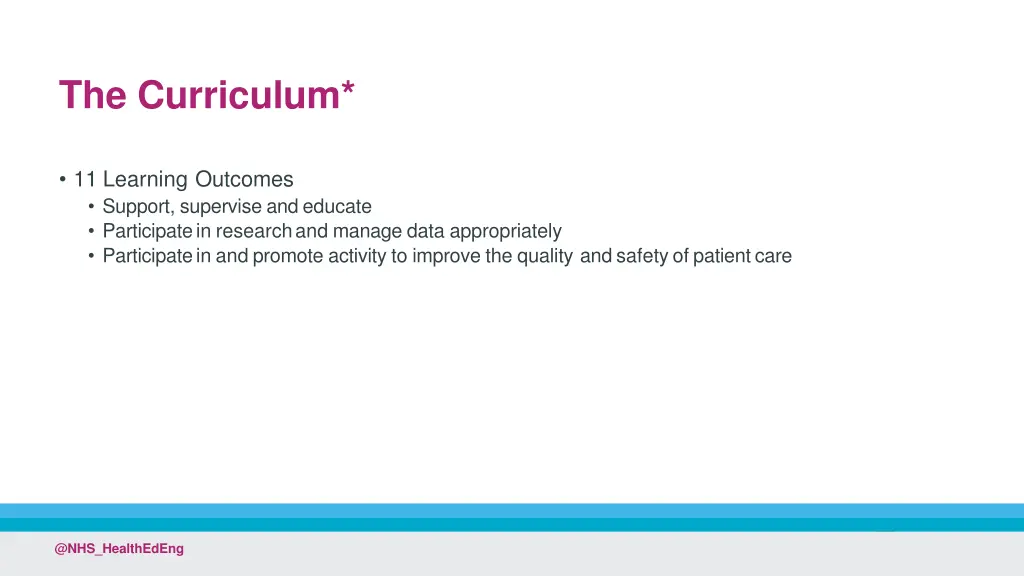 the curriculum 2