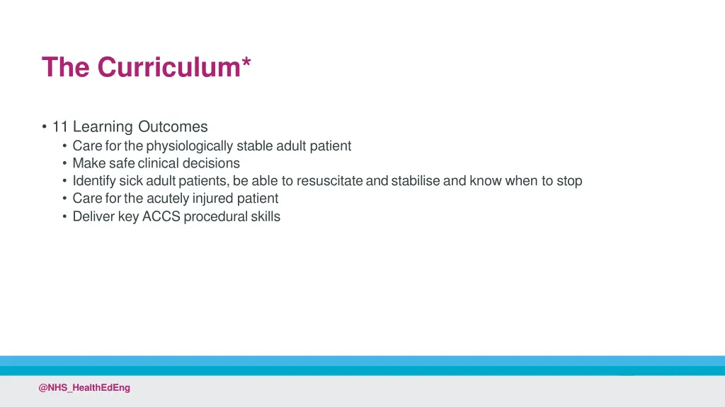 the curriculum