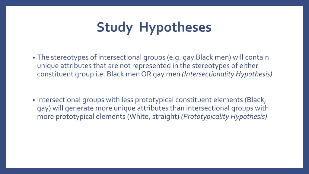 study hypotheses