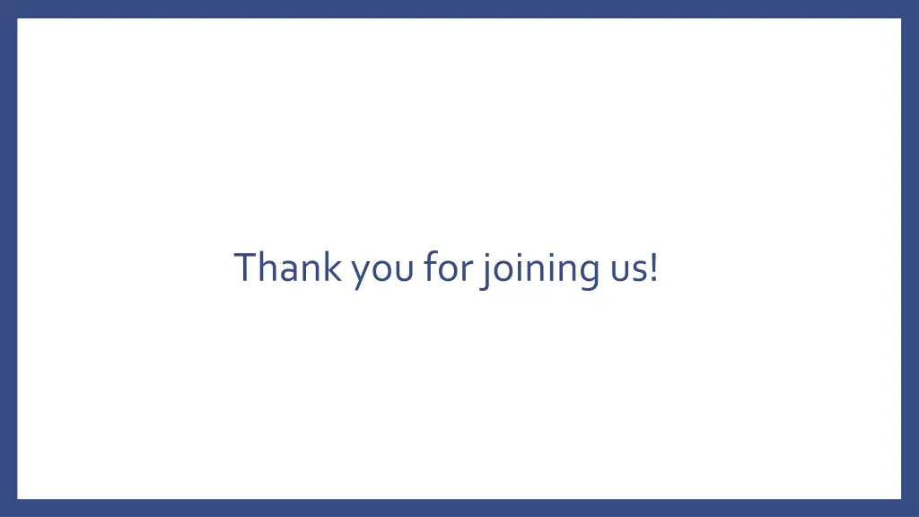 thank you for joining us