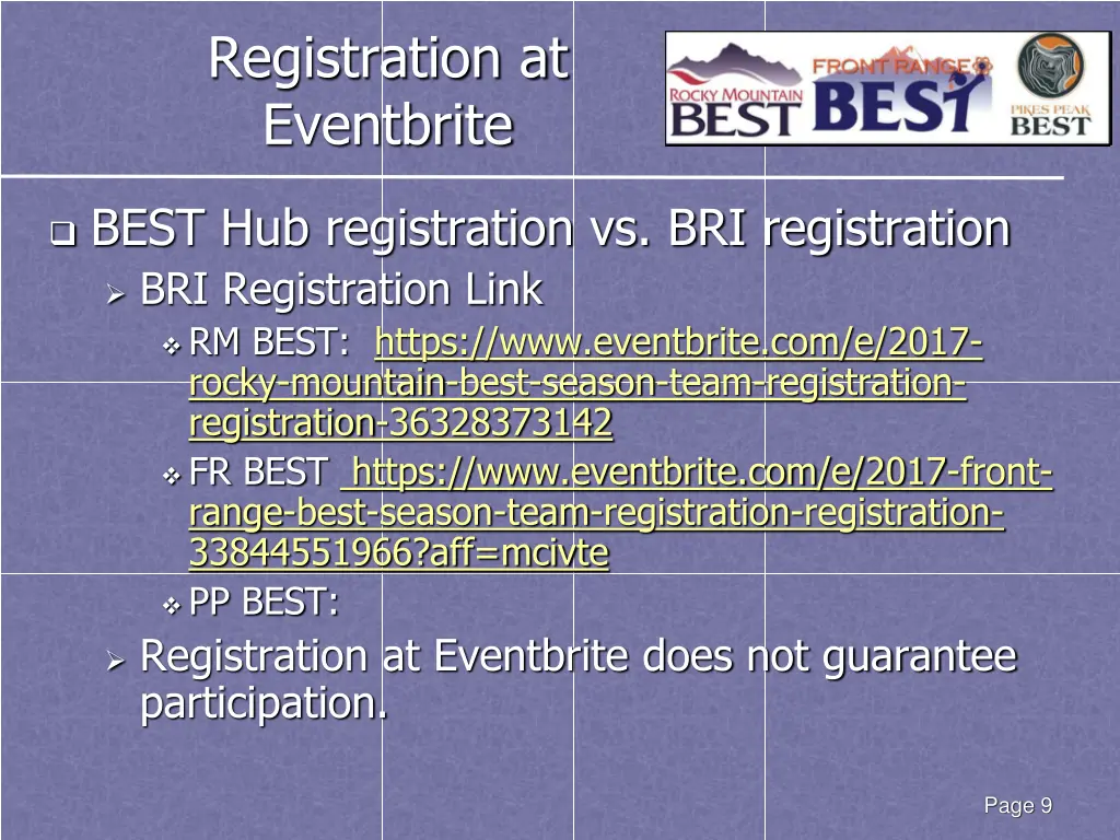 registration at eventbrite