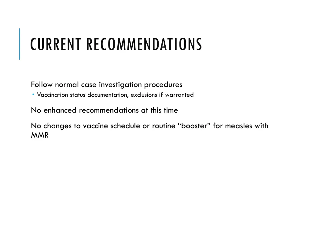 current recommendations