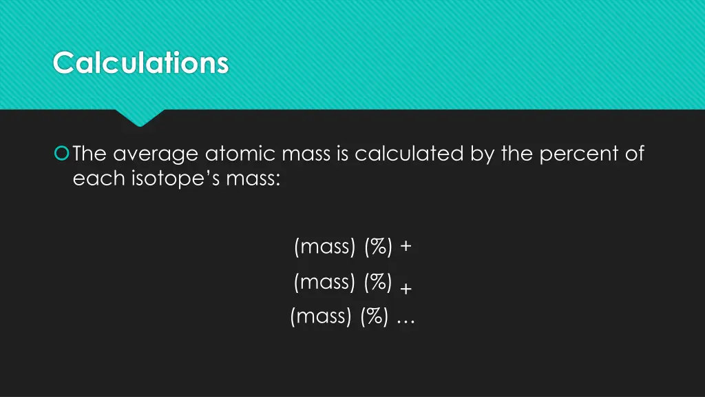 calculations