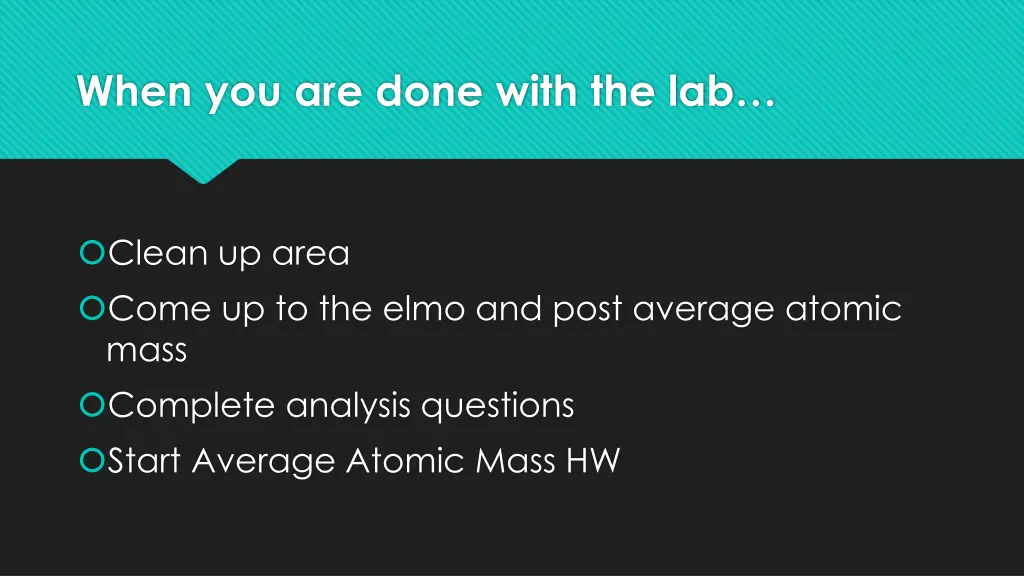 when you are done with the lab