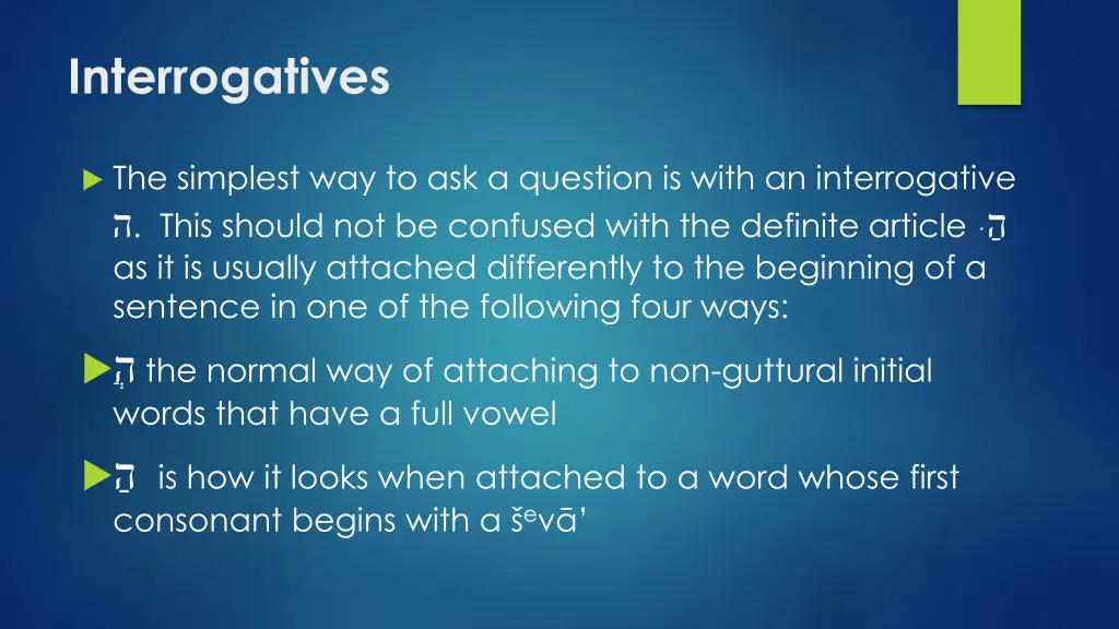 interrogatives