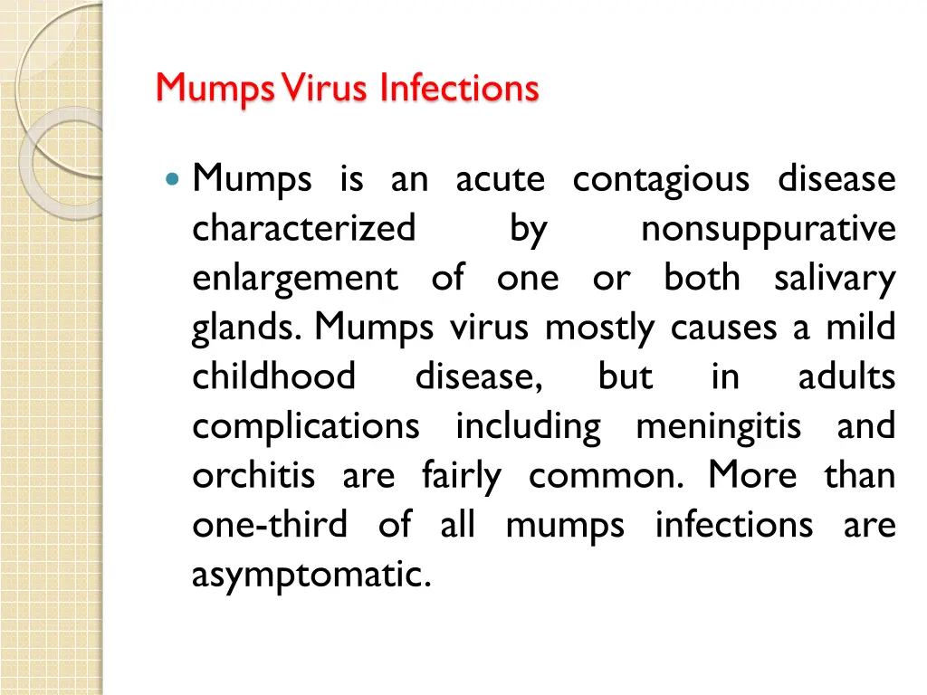 mumps virus infections