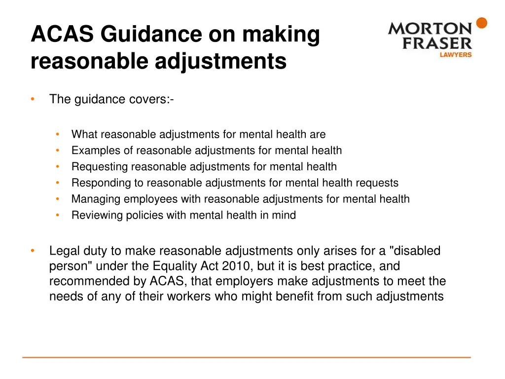 acas guidance on making reasonable adjustments